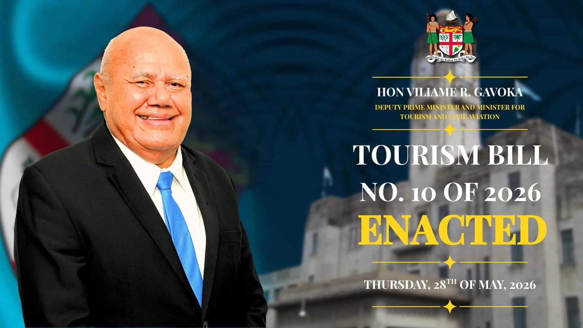 Fiji Enacts New Tourism Act 2026